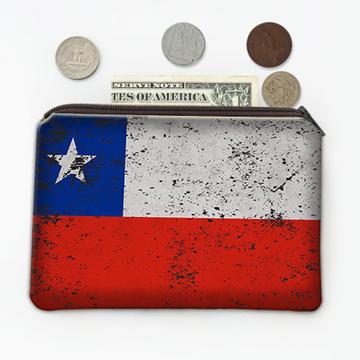 Chile : Gift Coin Purse Flag Retro Artistic Chilean Expat Country