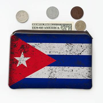 Cuba : Gift Coin Purse Flag Retro Artistic Cuban Expat Country Made In USA