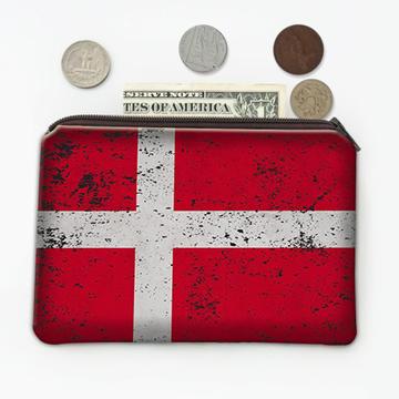 Denmark : Gift Coin Purse Flag Retro Artistic Danish Expat Country