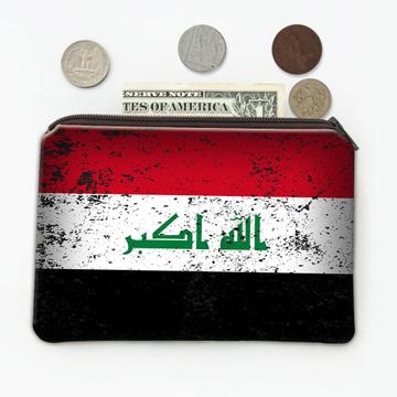 Iraq : Gift Coin Purse Iraqi Flag Retro Artistic Expat Country