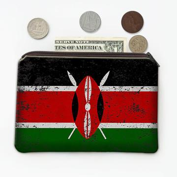 Kenya : Gift Coin Purse Flag Retro Artistic Kenyan Expat Country