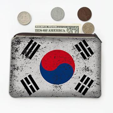 South Korea : Gift Coin Purse Flag Retro Artistic Korean Expat Country
