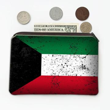 Kuwait : Gift Coin Purse Kuwaiti Flag Retro Artistic Expat Country