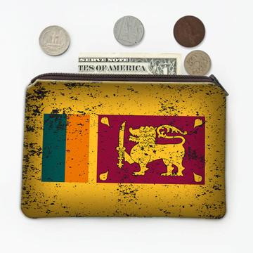 Sri Lanka : Gift Coin Purse SriLankan Flag Retro Artistic Expat Country