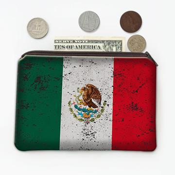 Mexico : Gift Coin Purse Flag Retro Artistic Mexican Expat Country