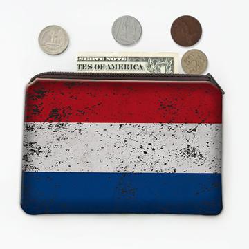 Netherlands : Gift Coin Purse Flag Retro Artistic Dutch Expat Country