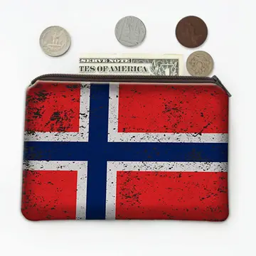 Norway : Gift Coin Purse Flag Retro Artistic Norwegian Expat Country