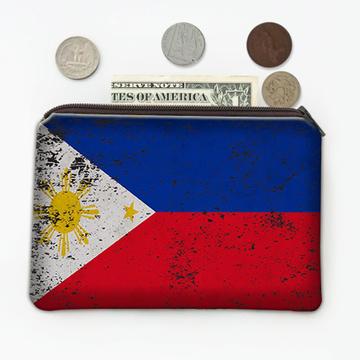 Philippines : Gift Coin Purse Flag Retro Artistic Filipino Expat Country