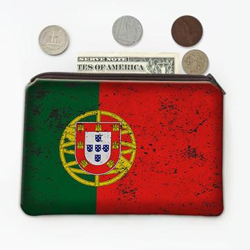 Portugal : Gift Coin Purse Flag Retro Artistic Portuguese Expat Country