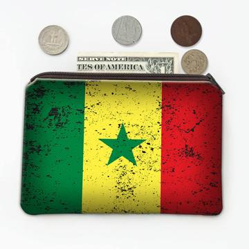 Senegal : Gift Coin Purse Senegalese Flag Retro Artistic Expat Country