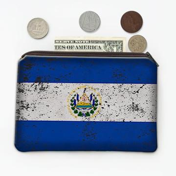 El Salvador : Gift Coin Purse Flag Retro Artistic Salvadorean Expat Country