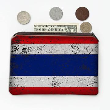 Thailand : Gift Coin Purse Flag Retro Artistic Thai Expat Country