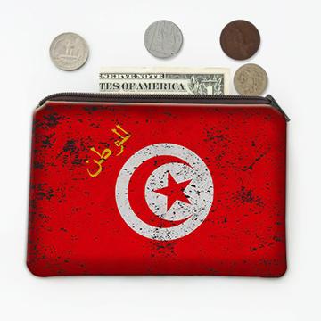 Tunisia : Gift Coin Purse Flag Retro Artistic Tunisian Expat Country