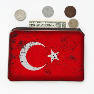 Turkey : Gift Coin Purse Flag Retro Artistic Turkish Expat Country