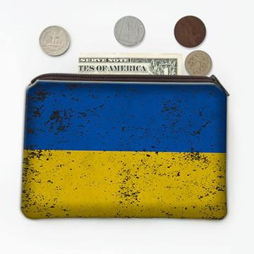 Ukraine : Gift Coin Purse Flag Retro Artistic Ukrainian Expat Country