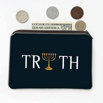 Menorah Truth : Gift Coin Purse Jewish Hannukak Chanukkah Religious Israel Candle Light