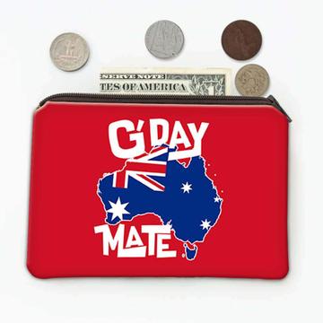 AUSTRALIA Map : Gift Coin Purse Australian Aussie Flag Expat Good Day Mate Country Souvenir