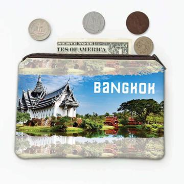 BANGKOK THAILAND : Gift Coin Purse Temple Flag Thai Buddhist Country Pride Expat