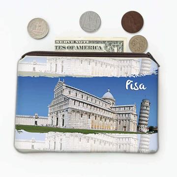 PISA ITALY : Gift Coin Purse Lining Tower Italian Pride Flag Country Souvenir Travel