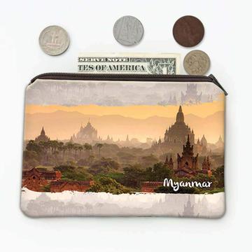 MYANMAR TEMPLE : Gift Coin Purse Buddhist Pride Flag Country Souvenir Travel