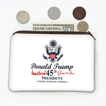 Donald Trump 45th President : Gift Coin Purse USA Crest Flag Eagle Presidential Seal