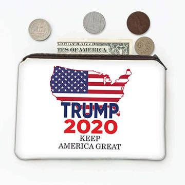 Keep America Great Trump 2020 : Gift Coin Purse USA Donald American Flag Map MAGA