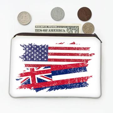 United States Hawaii : Gift Coin Purse American Hawaiian Flag Expat Mixed Country Flags