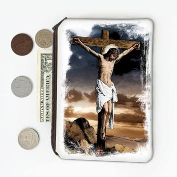 Jesus On Cross Painting : Gift Coin Purse Crucifixion Catholic Faith Sacrifice Hope Christian