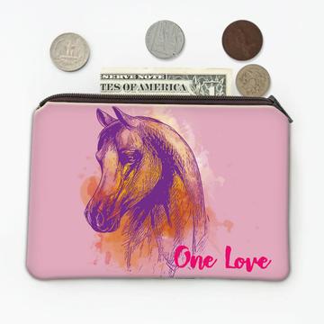 One Love Horse : Gift Coin Purse Cute Animal Drawing Feminine Friend Friendship Sketch