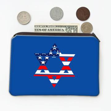 Star Of David American Flag : Gift Coin Purse USA Jerusalem Israel Patriotic Jewish Jew Religion