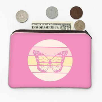 Butterfly Silhouette : Gift Coin Purse For Best Friend Mother Mom Retro Art Sign Print Feminine