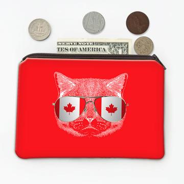 Canadian Flag Cat : Gift Coin Purse For Canada Lover Patriot Pet Maple Leaf EH Team Cute Funny
