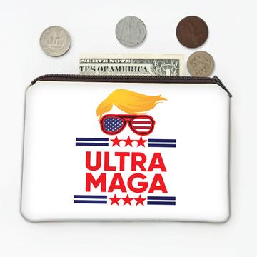 Ultra MAGA : Gift Coin Purse Proud American Anti Biden Funny Humor Art Print USA Trump Politics