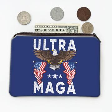 Ultra MAGA Eagle : Gift Coin Purse Biden Trump Proud American Humor Art Print USA Vote Politics