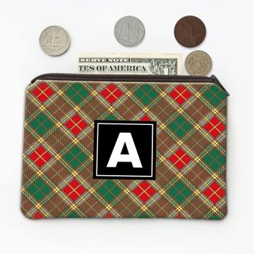 Christmas Tartan Pattern : Gift Coin Purse Seamless Abstract For Seasons Greetings Squares Holiday