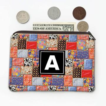 Vintage Patchwork Pattern : Gift Coin Purse For Kid Child Blanket Fabric Print Handmade Cute