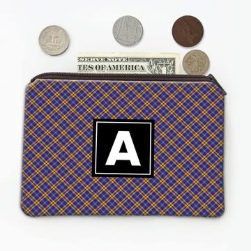 Abstract Tartan Print : Gift Coin Purse For Him Father Masculine Fabric Home Decor Checkered Art