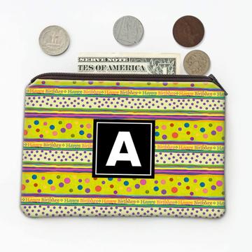 Colorful Polka Dots Stripes : Gift Coin Purse Abstract Pattern For Birthday Kid Child Lines Cute Circles