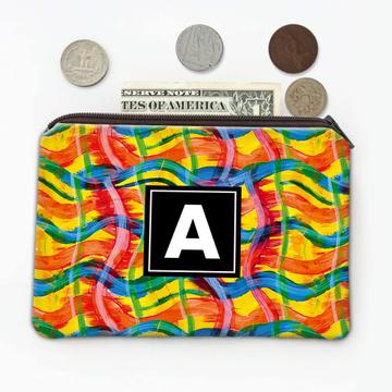 Colorful Stripes : Gift Coin Purse Watercolor Pattern Abstract Tartan Lines Backdrop Checkered