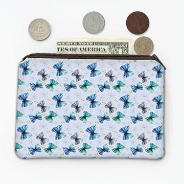 Watercolor Butterflies : Gift Coin Purse Seamless Pattern Lotus Flower Female Mom Sister Coworker