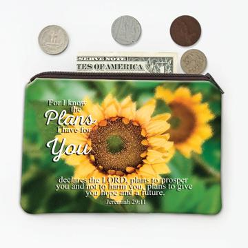 Sunflower Jeremiah 29 Plans Quote : Gift Coin Purse Flower Floral Christian