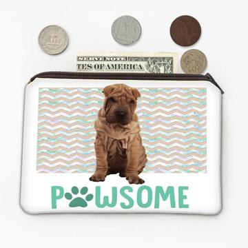 Pawsome Sharpei : Gift Coin Purse Awesome Dog Pet Funny Cute Canine Pets Dogs