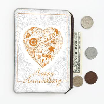 Heart Happy Anniversary : Gift Coin Purse Valentines Day Love Romantic Girlfriend Wife Boyfriend Husband