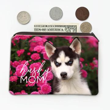 Siberian Husky Mom Flowers : Gift Coin Purse Dog Pet Puppy Floral Animal Cute
