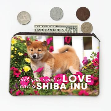 Shiba Inu Garden All You Need is Love : Gift Coin Purse Dog Puppy Pet Animal Cute