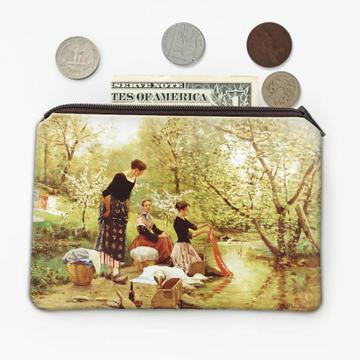 Ladies Washing Clothes River : Gift Coin Purse Famous Oil Painting Art Artist Painter