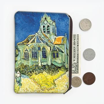 Vincent Van Gogh Church at Auvers : Gift Coin Purse Famous Oil Painting Art Artist Painter