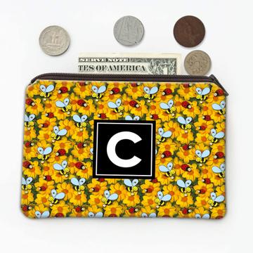 Bee Ladybug Pattern : Gift Coin Purse Daisy Daisies Flowers For Kid Children Birthday Summer Print