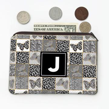 Animal Print Butterflies : Gift Coin Purse Zebra Leopard Square Pattern Skin Abstract Coworker