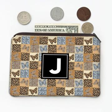 Animal Print Butterflies : Gift Coin Purse Cheetah Zebra Wild Cat Square Pattern Abstract Female